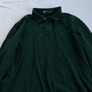 Deep Forest Green Long-Sleeve Polo – XL – Excellent Vintage Condition – Unisex